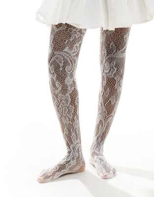 white lace tights