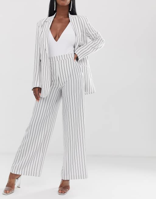 White 2025 pinstripe pants