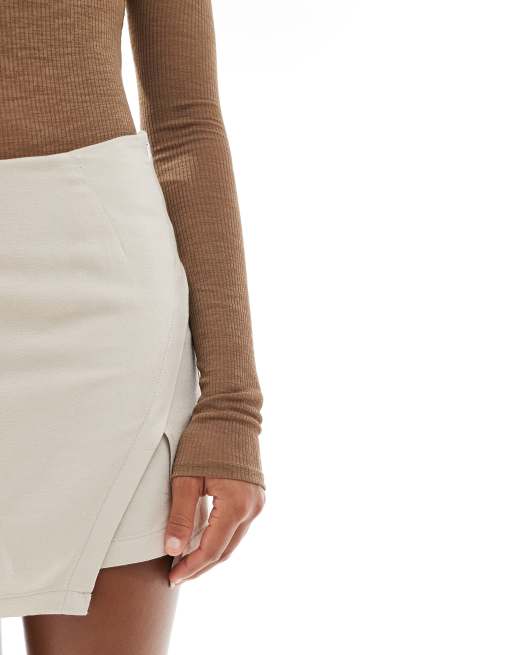 ASOS DESIGN – Wickel-Skort aus Leinenmix in Mokka, 5 von 5