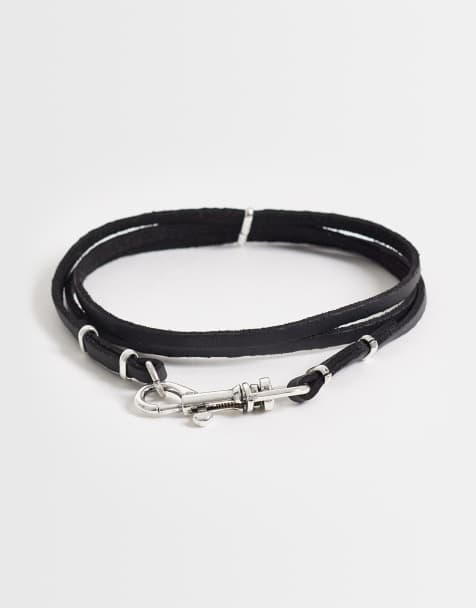 ASOS DESIGN – Wickelarmband aus Kunstleder in Schwarz - view 1