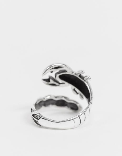 ASOS DESIGN – Wickelring in Skorpionform aus poliertem Sterlingsilber, 4 von 4