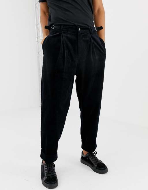 ASOS DESIGN wide balloon pants in black