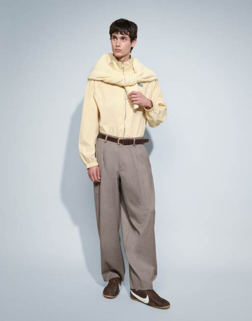 ASOS DESIGN wide barrel leg broek in donker steenstructuur, 2 van 6