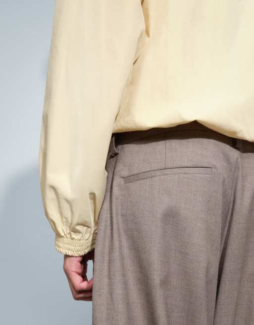ASOS DESIGN wide barrel leg broek in donker steenstructuur, 5 van 6