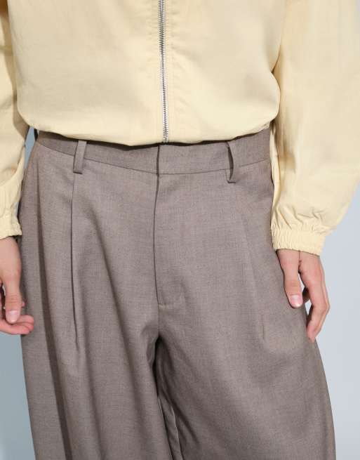 ASOS DESIGN wide barrel leg broek in donker steenstructuur, 6 van 6