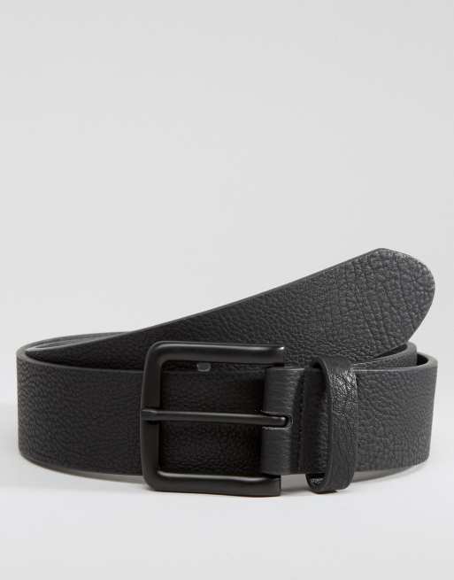 ASOS DESIGN wide belt in black faux leather with coated buckle | ASOS