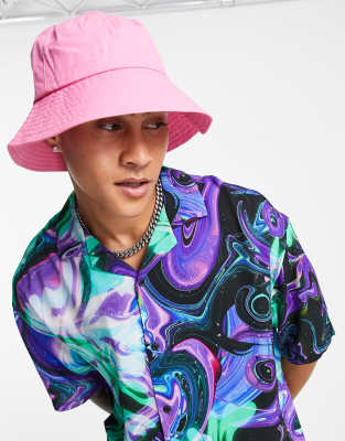 ASOS DESIGN washed canvas bucket hat in pink