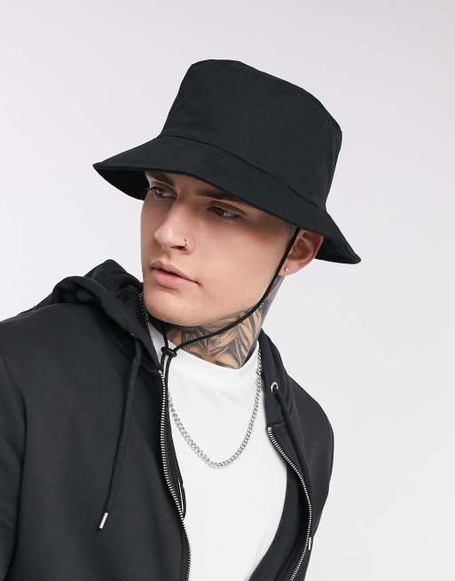 Asos black store bucket hat