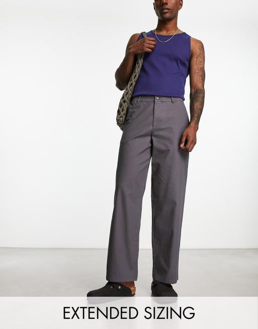 ASOS DESIGN wide chino pants in charcoal