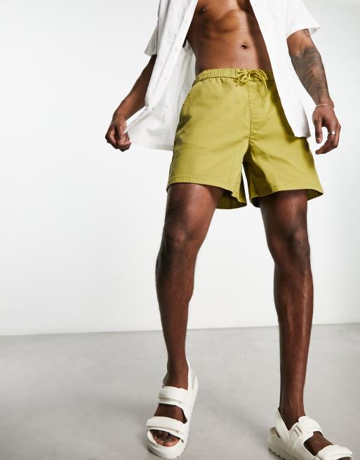 FhyzicsShops DESIGN wide chino shorts in shorter length in khaki