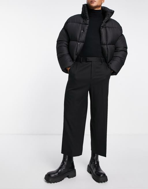 ASOS DESIGN wide culotte smart trousers in black, 3 of 4