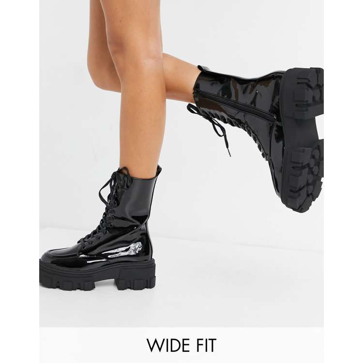asos patent leather boots