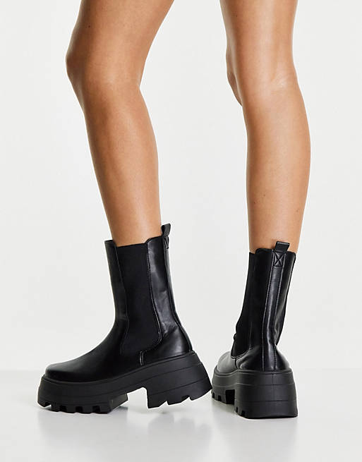 ASOS Ada Chunky Chelsea Boots in Black Womens Shoes Boots Ankle boots 