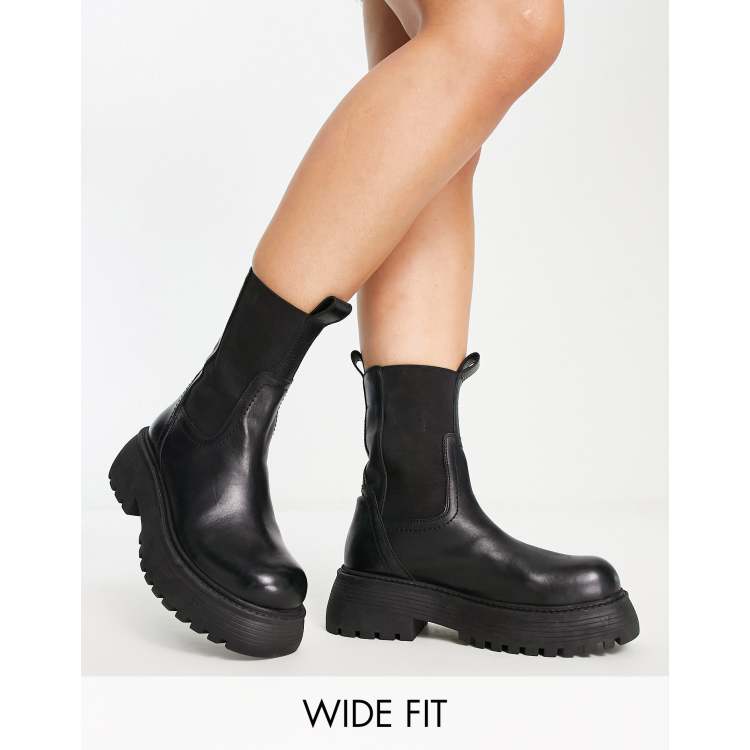 Asos black leather ankle on sale boots