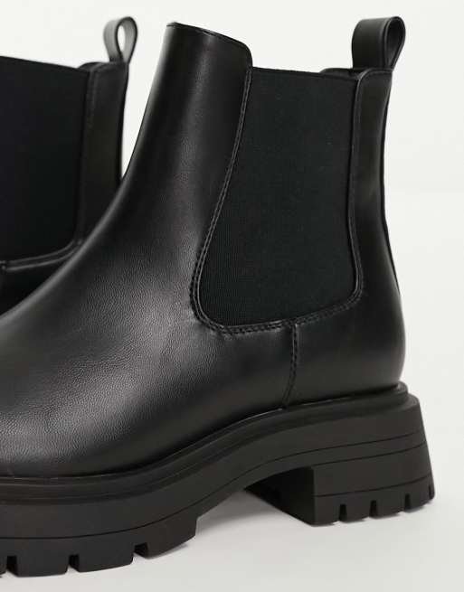 ASOS DESIGN Wide Fit Adjust chunky chelsea boots in black ASOS