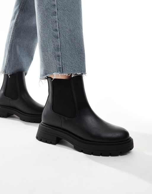 ASOS DESIGN Wide Fit Adjust chunky chelsea boots in black ASOS