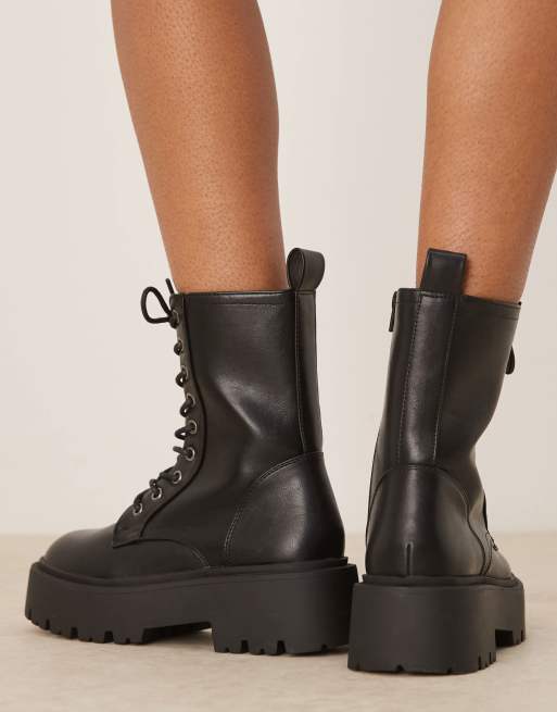 ASOS DESIGN Wide Fit - Adventure - Chunky støvler med snørebånd i sort, 2 af 4