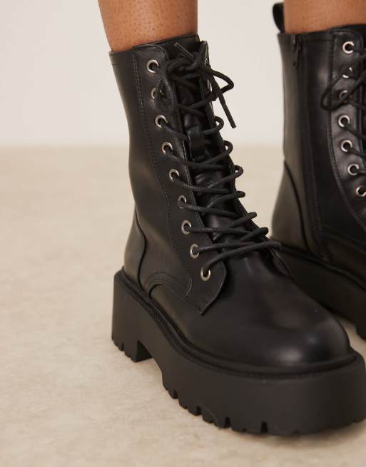 ASOS DESIGN Wide Fit - Adventure - Chunky støvler med snørebånd i sort, 4 af 4