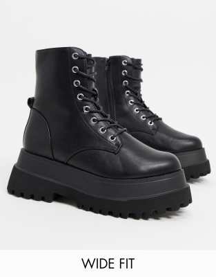 asos black chunky boots