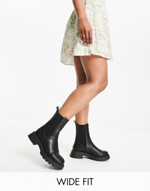 Wide fit chunky clearance boots