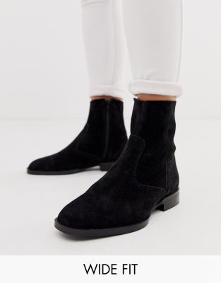suede sock boots black