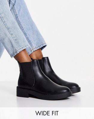 ASOS DESIGN Wide Fit Alford chelsea boots in black