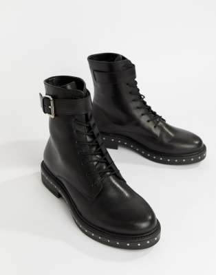 asos design anarchy leather lace up boots