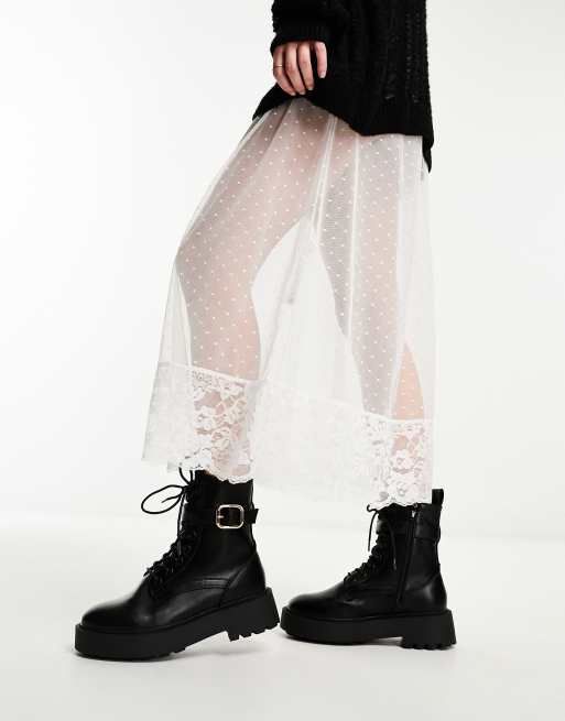 Asos design attitude wide fit chunky lace up clearance boots