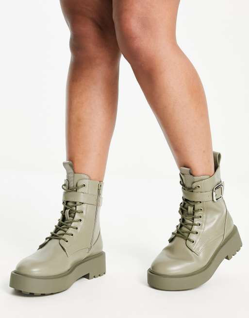 Asos design attitude wide fit chunky lace hot sale up boots