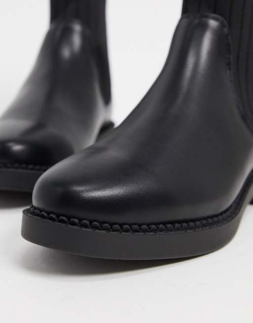 ASOS DESIGN Wide Fit Amanda chunky sock boots in black, 3 of 4