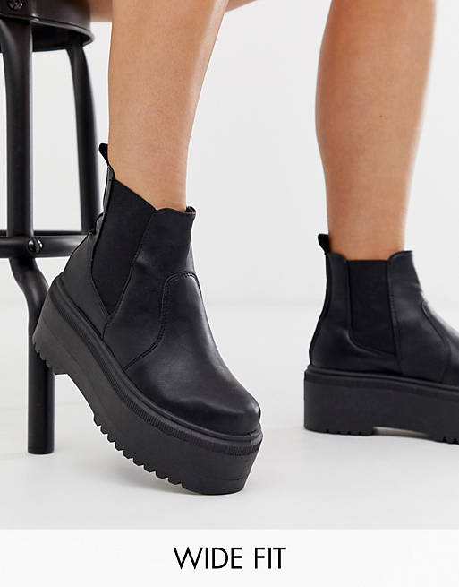 ASOS DESIGN Wide Fit Amplify chunky chelsea boots | ASOS