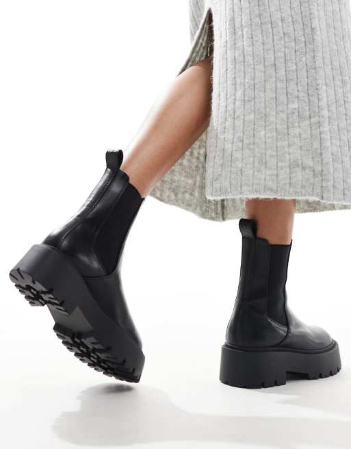 ASOS DESIGN Wide Fit - Amy - Chunky Chelsea-støvler i sort, 4 af 4
