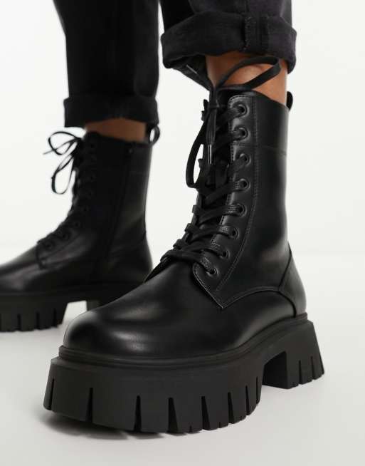 Asos black hotsell lace up boots