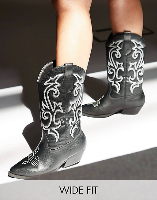 Asos Women Shoes Boots Cowboy Boots Square toe western boots in 