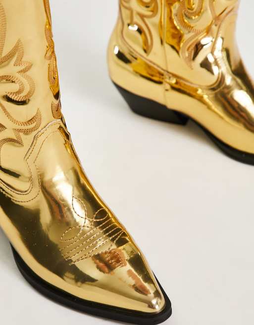 Gold cowboy 2025 boots mens