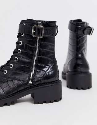 asos black croc boots