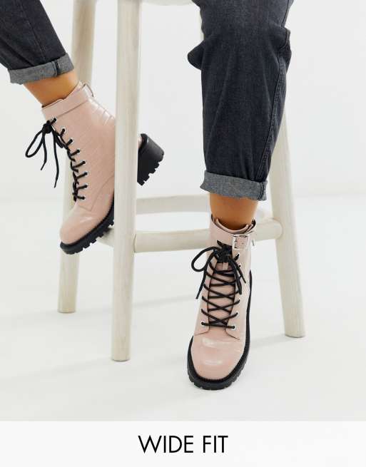 Yours Women's Wide Fit Lace Up Ankle Boots