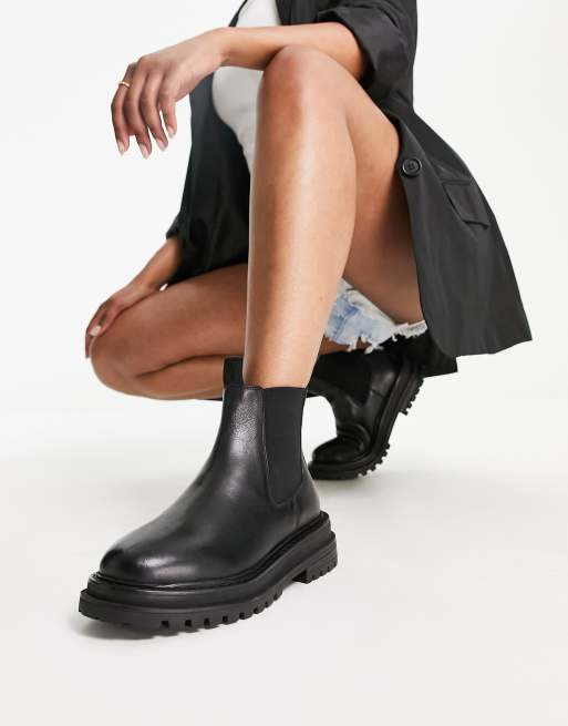 Asos black leather chelsea 2024 boots