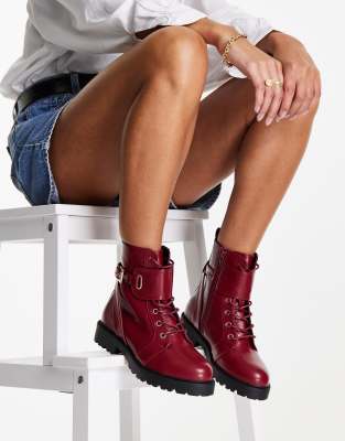 ribbon lace up boots