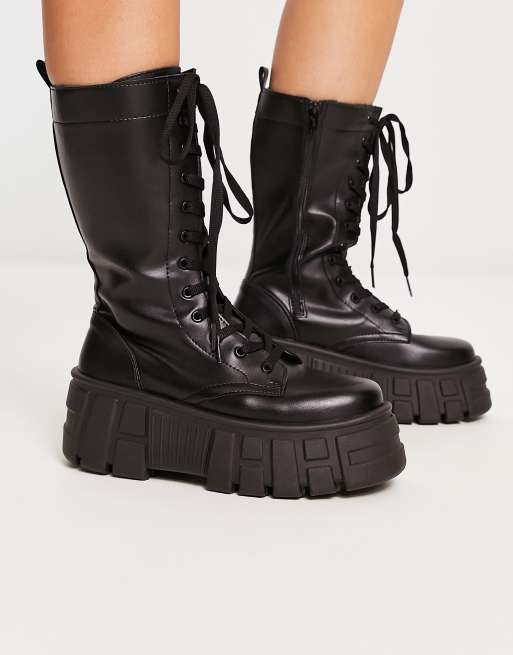 Chunky lace up boots clearance asos