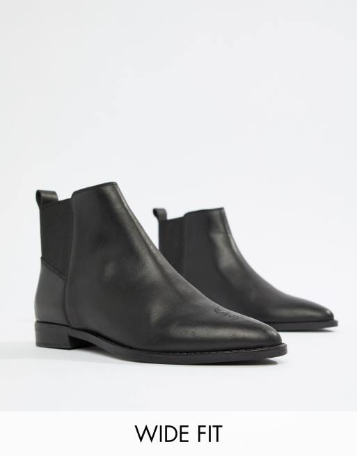 ASOS DESIGN Wide Fit Atom leather chelsea boots ASOS