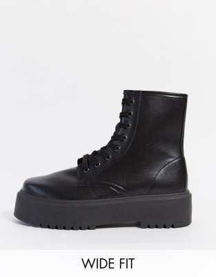 asos design day light chunky flatform lace up sneakers