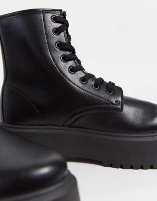 asos design attitude chunky lace up ankle boots