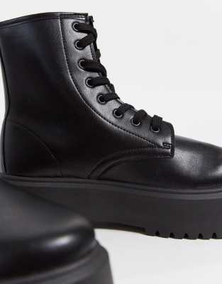 asos black chunky boots