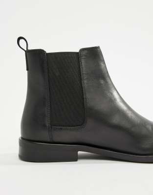 black leather ankle boots asos