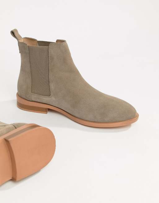 Asos design aura suede chelsea ankle boots sale