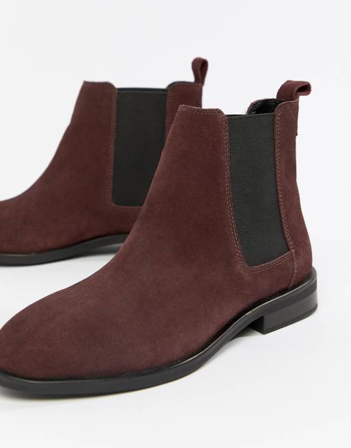 Asos design aura suede chelsea ankle boots sale