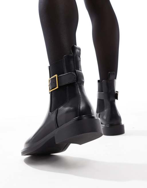 Asos black flat boots hotsell