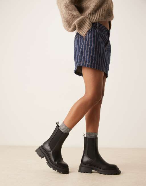 ASOS DESIGN Wide Fit - Austin - Chelsea boots met dikke zool in zwart, 3 van 4