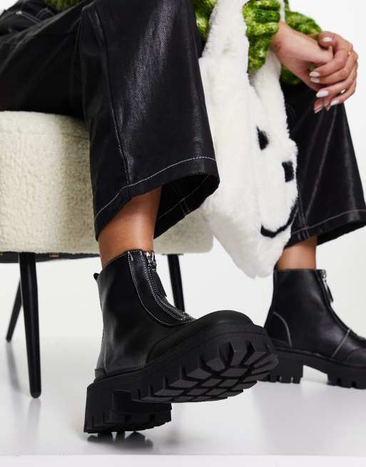 Square toe zipper clearance boots